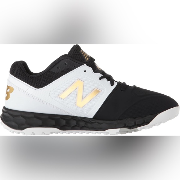 New Balance Shoes - NWT New Balance Fresh Foam VELO 1 Turf Trainer Softball Golf B&W Gold US 9.5